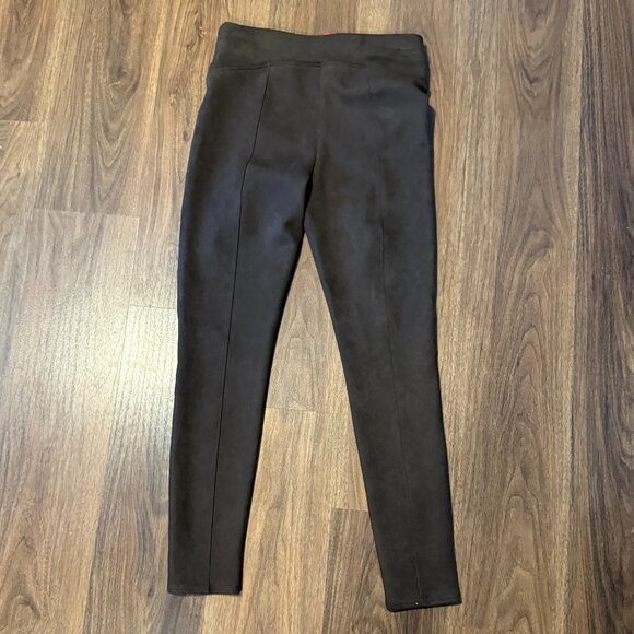 Spanx Brown Faux Suede Shaping Leggings Women’s Medium Slimming Pull On Stretch - Picture 7 of 7